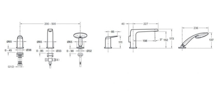 Смеситель на борт ванны Jacob Delafon Avid E97360-CP