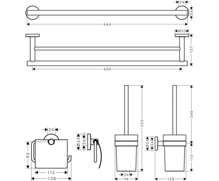 Набор аксессуаров для туалета Hansgrohe Logis Set Universal 41727000 хром