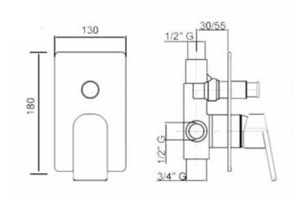 Смеситель для душа Cezares Jump JUMP-DEV3-01-Q