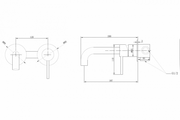 Смеситель ABBER Wasser Kreis AF8112G для раковины скрытого монтажа, золото матовое