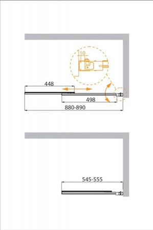 Душевая шторка на ванну CEZARES SLIDER-FIX-VF-11-90/150-C-Cr