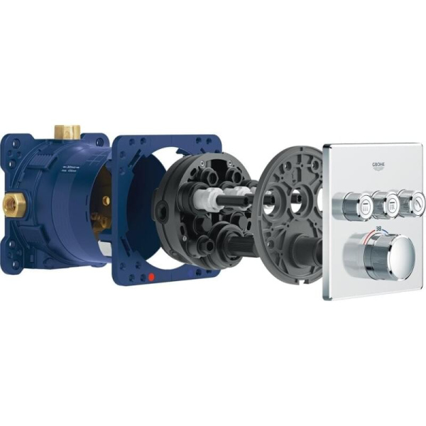 Термостат для встраиваемого монтажа на 3 выхода GROHE Grohtherm SmartControl 29121 DC0 (29121DC0) суперсталь Термостат для встраиваемого монтажа на 3 выхода GROHE Grohtherm SmartControl 29121 DC0 (29121DC0) суперсталь