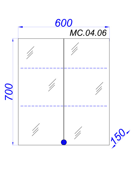 Зеркальный шкаф Aqwella МС 60 МС.04.06