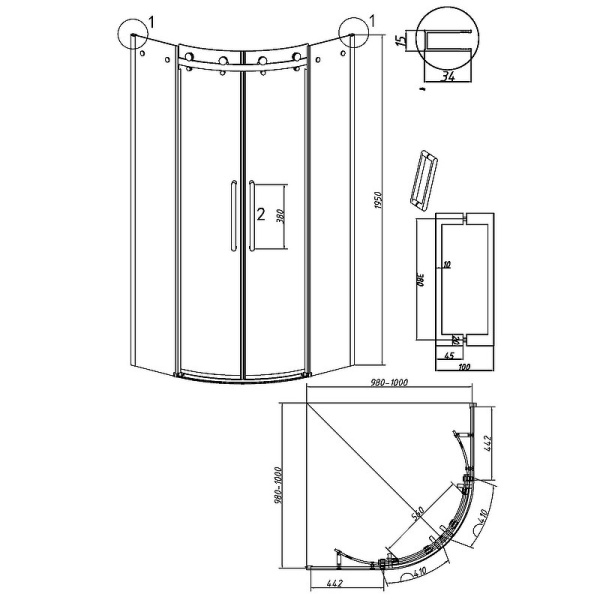 Душевой уголок (100х100) Grossman Classic 301.K33.04.1010.10.00