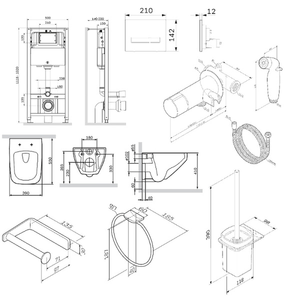 Комплект унитаза с инсталляцией и аксессуарами AM.PM Inspire V2.0 CK50GG