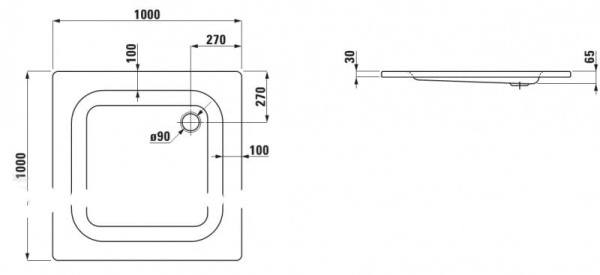 Душевой поддон Laufen Platina 2.1501.4.600.040.1