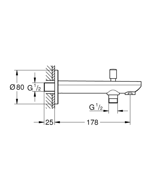 Набор для ванны с изливом Grohe Tempesta 127256 хром