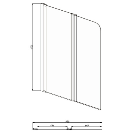 Шторка на ванну Aquatek (100х150) AQNFB6222-100