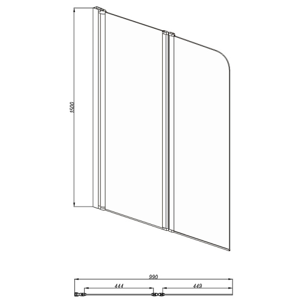 Шторка на ванну Aquatek (100х150) AQ DEL SBA 10015CH