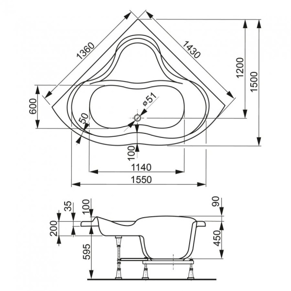 Акриловая ванна Vagnerplast Iris (143x143) VPBA143IRI3X-04 Акриловая ванна Vagnerplast Iris (143x143) VPBA143IRI3X-04