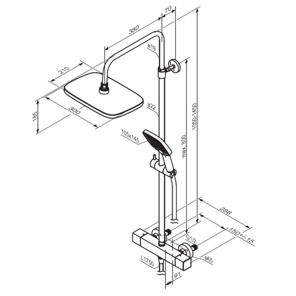 Душевая система Damixa Gala 953800000