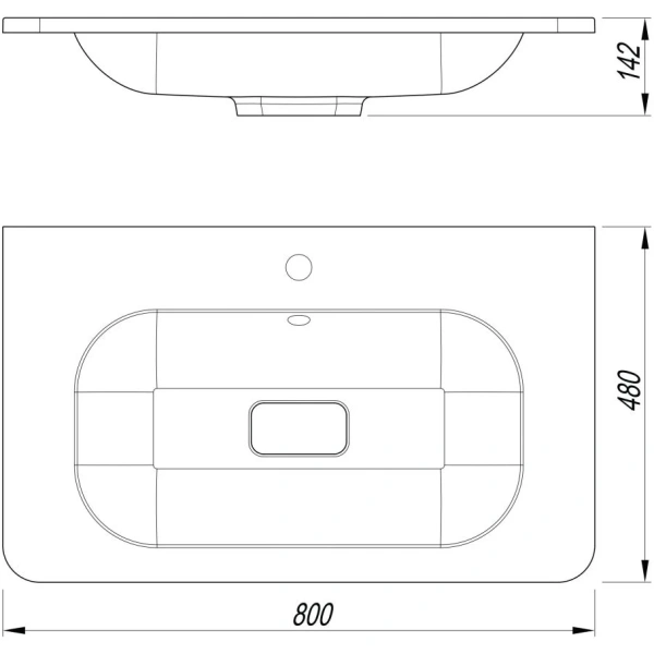 Раковина из искусственного мрамора (80х48) Art&Max Sanremo AM-LAV-800-MR-FN