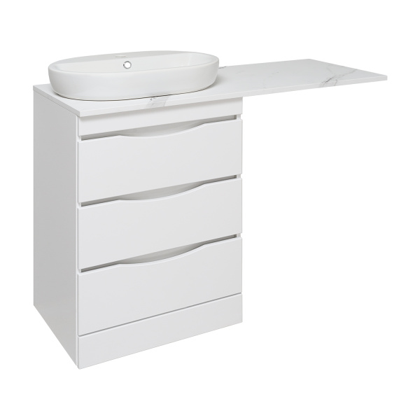 Столешница Runo универсальная белый мрамор (на  тумбы Лира 60, Орион 60) Каппа 120 (00-00001090)