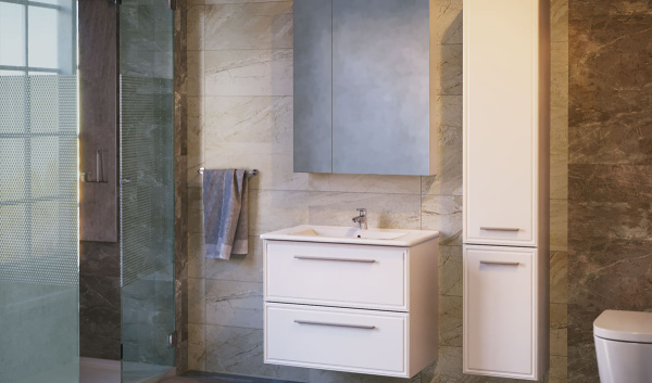 Зеркало-шкаф RAVAL Quadro-Fest 75 Белое Qua.03.75/W