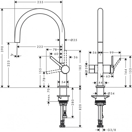 Смеситель для кухни Hansgrohe Talis M54 72805670, черный матовый