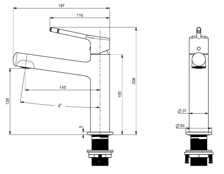 Смеситель для раковины Vincea Феерие (Feerie) VBF-5FE1BG, брашированное золото