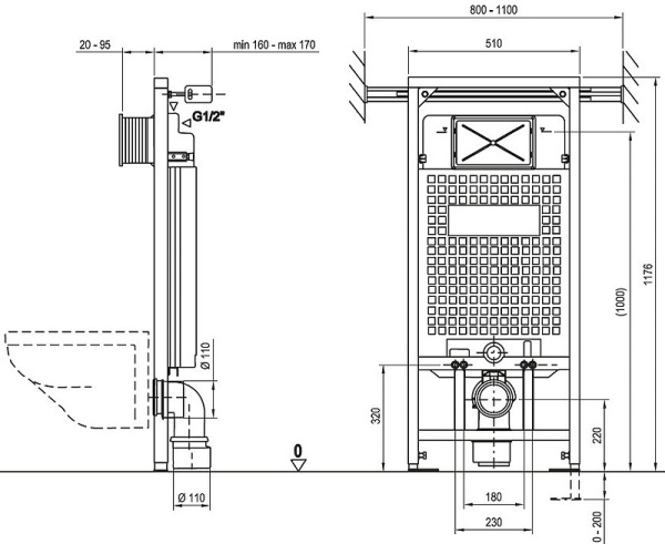Держатель рамы инсталляции Ravak X01460