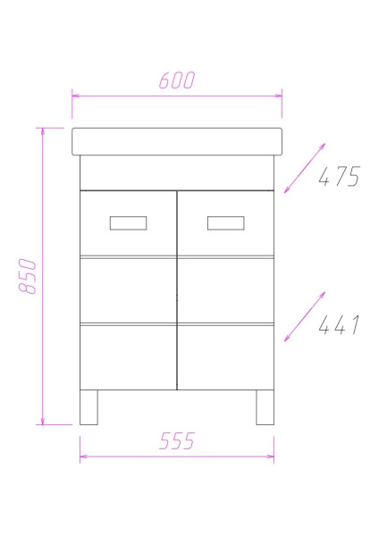 Тумба под раковину напольная Onika Балтика 60 106035