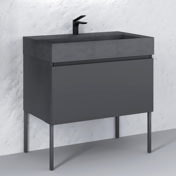 Тумба RAVAL Facet 80 подвесная Антрацит Fac.01.80/P/A/RL
