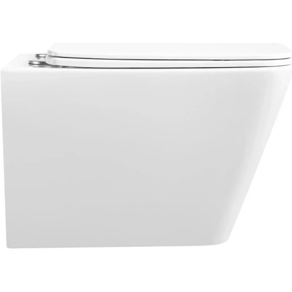 Подвесной унитаз безободковый смыв торнадо Oliveeka OL-5014, с сиденьем микролифт