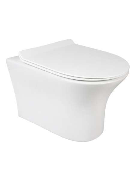 Унитаз подвесной Orange C01-100W безободковый, сиденье с микролифтом