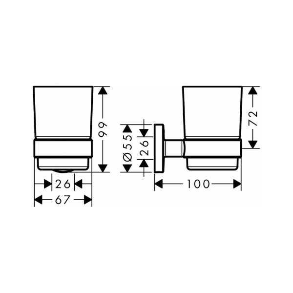 Стакан для зубных щеток Hansgrohe Logis Universal 41718000 хром