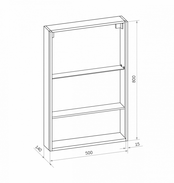 Зеркало шкаф с подсветкой Art&Max Foggia AM-Fog-500-800-1D-R-DS-F-White