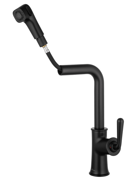 Смеситель для кухни с выдвижным изливом WONZON & WOGHAND, черный матовый WW-88439008A-MB Смеситель для кухни с выдвижным изливом WONZON & WOGHAND, черный матовый WW-88439008A-MB