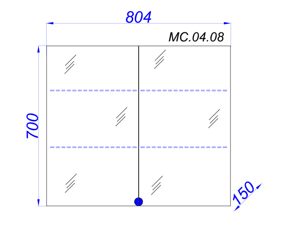 Зеркальный шкаф Aqwella МС 80 МС.04.08