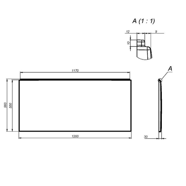 Панель фронтальная 120 см Am.Pm X-Joy W94A-120-070W-P белый