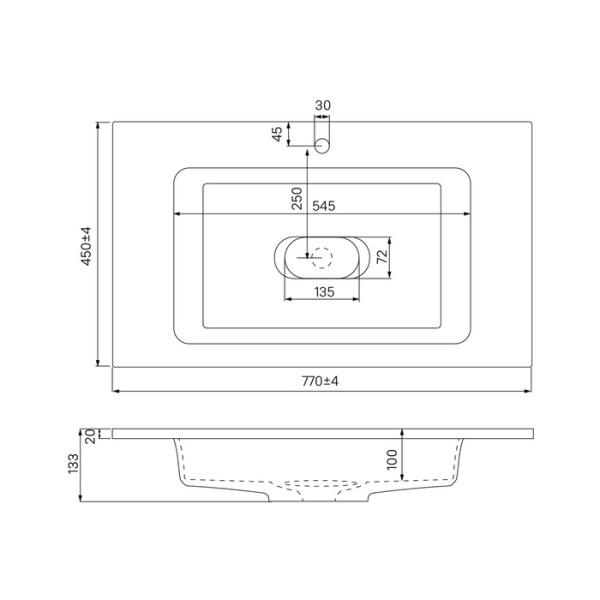 Тумба с умывальником IDDIS подвесная с ящиками белая Esper 80 см (ESP80W0i95K)