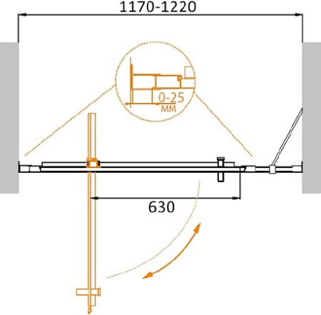 Душевая дверь (120х195) CEZARES MOLVENO MOLVENO-BA-11-90+30-C-Cr-IV