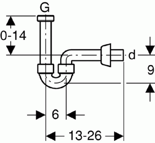 Сифон для раковин и биде Geberit d32, альпийский белый 151.113.11.1