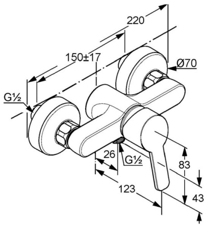 Смеситель для душа Kludi Logo Neo 378410575