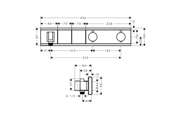 Термостат для ванны Hansgrohe RainSelect 15355000