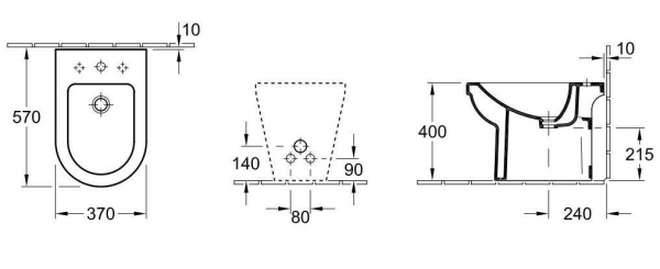 Биде напольное Villeroy & Boch Omnia Architectura 54740001