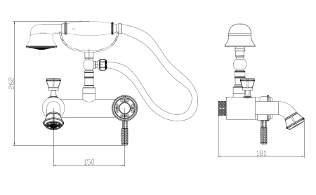 Смеситель для ванны Bronze de Luxe Windsor 10419