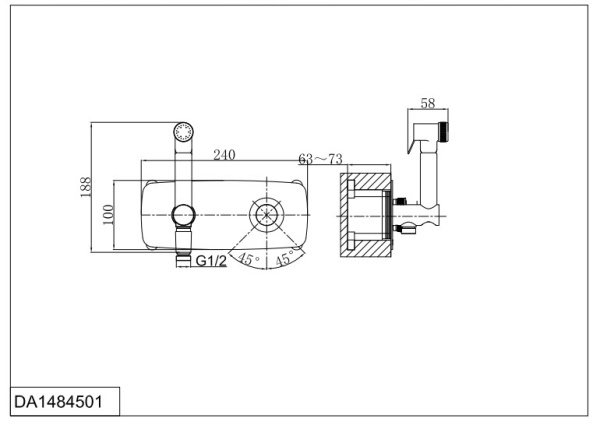Смеситель с гигиеническим душем D&K Bayern.Alfeld (DA1484501)