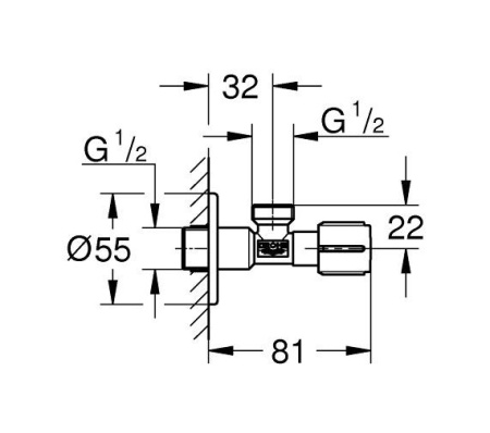 Угловой вентиль Grohe 22041000