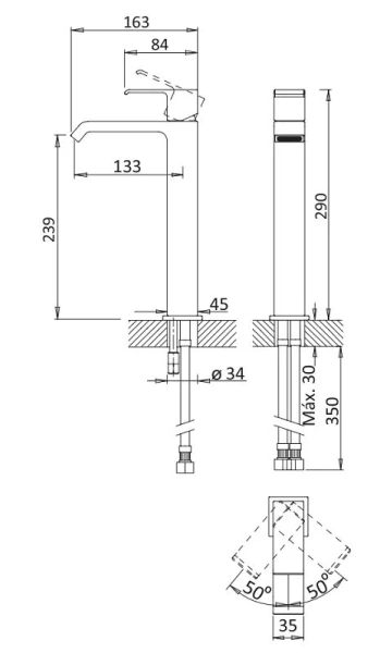 Смеситель для раковины Cezares Porta PORTA-LC-SR Смеситель для раковины Cezares Porta PORTA-LC-SR