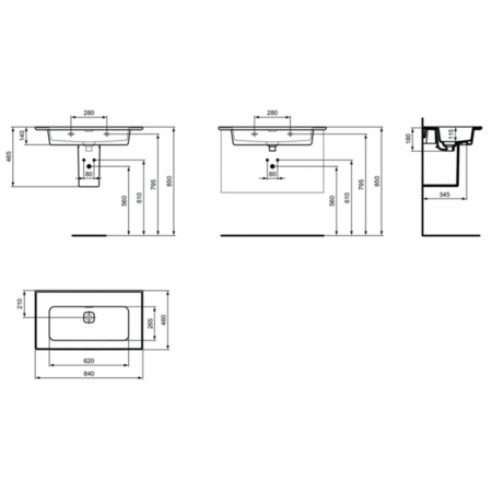 Раковина подвесная Ideal Standard Strada II 84 T363401