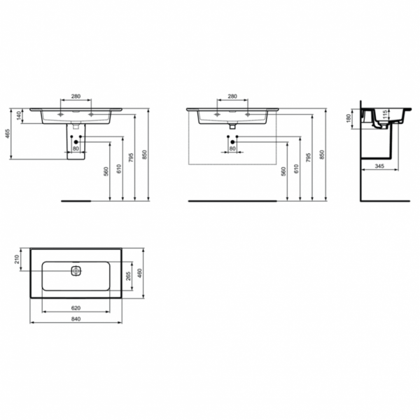 Раковина подвесная Ideal Standard Strada II 84 T363401