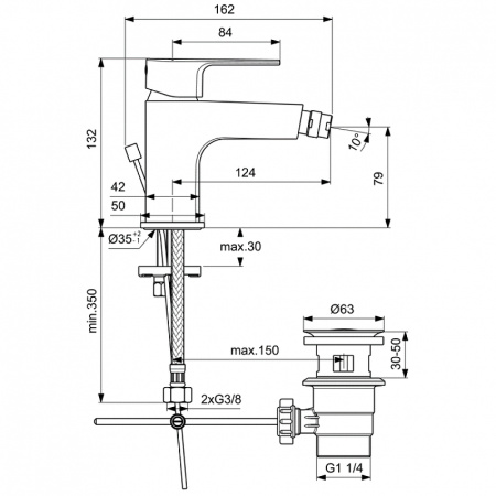 Смеситель для биде Ideal Standard Cerafine D BC492AA