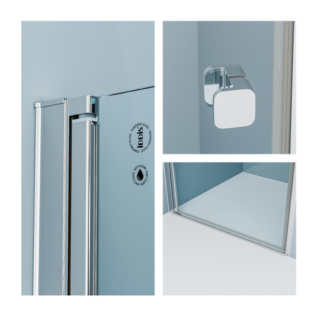 Душевая дверь распашная IDDIS Ray RAY6CP9i69, глянцевый алюминий