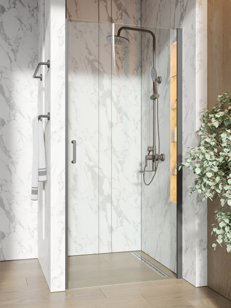 Душевая дверь (90х190) Orange E05-090TB матовый черный