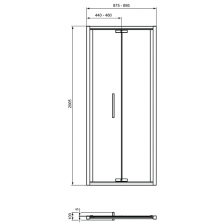 Реверсивная складная панель-дверь 90 см, Ideal Standard I.Life In-fold, T4851EO
