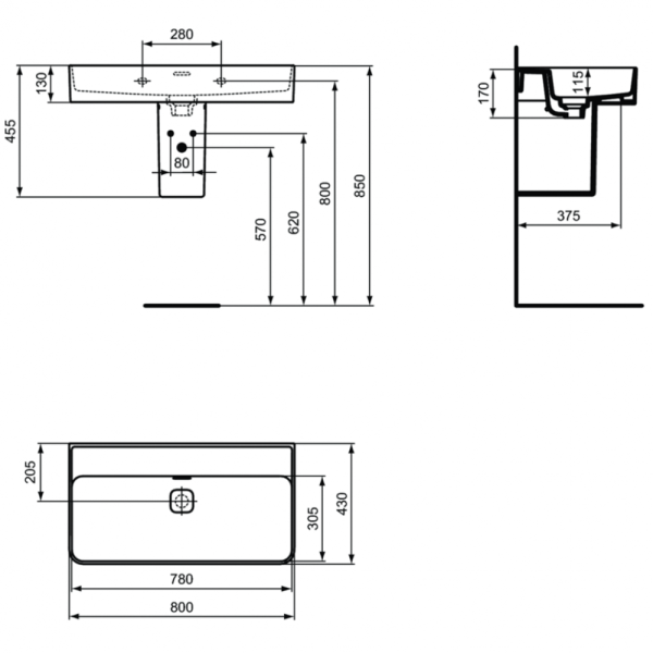 Раковина Ideal Standard Strada II 80 T363901