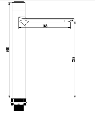 Смеситель для раковины высокий Savol S-601810G