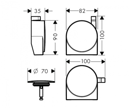 Наружная часть для перелива Hansgrohe Exafill 58117990