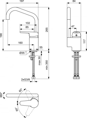 Смеситель для кухни Ideal Standard Cerasprint New B9564AA